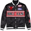 Chicago Bulls Rally Drive 2024 Satin Varsity Jacket webp