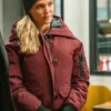 Chicago P D S08 Hailey Upton Maroon Parka Bomber Jacket Front