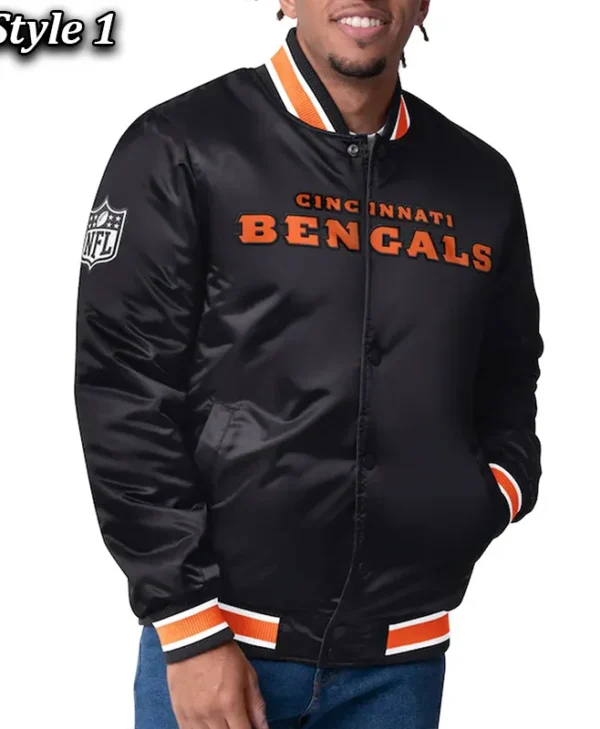 Cincinnati Bengals 49ers Closer Black Orange Satin Jacket webp
