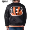 Cincinnati Bengals 49ers Closer Black Orange Satin Jacket back webp