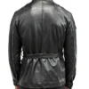 Classic Black Leather Field Jacket Back webp