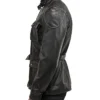 Classic Black Leather Field Jacket Side webp