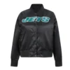 Classic New York Jets Black Satin Jacket webp