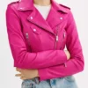 Cropped Leather Moto Jacket webp