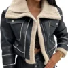Cropped Leather Sherpa Jacket webp