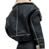 Cropped Leather Sherpa Jacket Back webp