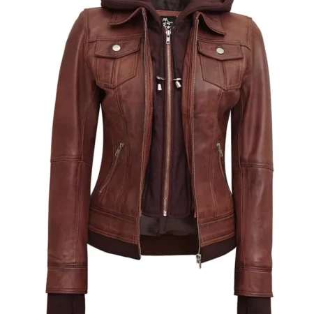 Dark Brown Leather Jacket Women webp