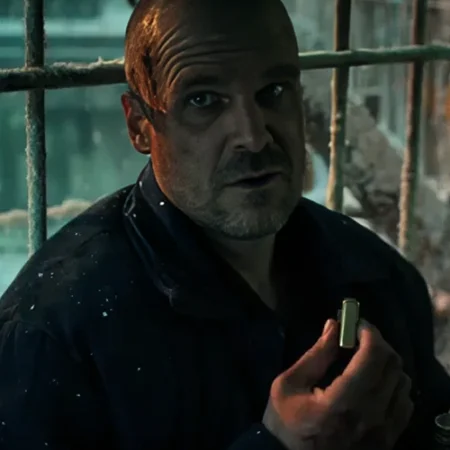 David Harbour Stranger Things Black Cotton Jacket webp