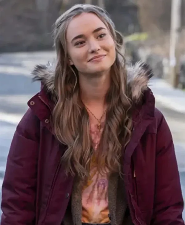 Dexter New Blood Audrey Bishop Maroon Hood Jacket frontt