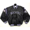 Diamond Collection Colorado Rockies Black Satin Jacket webp