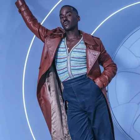 Doctor Who 15th The Doctor Brown Leather Coat Second webp