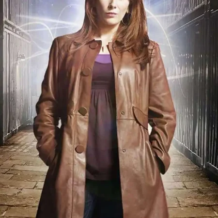 Doctor Who Season 4 Donna Noble Brown Leather Coat webp