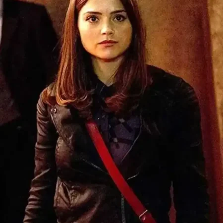 Doctor Who Season 7 Clara Oswald Black Faux Leather Jacket webp