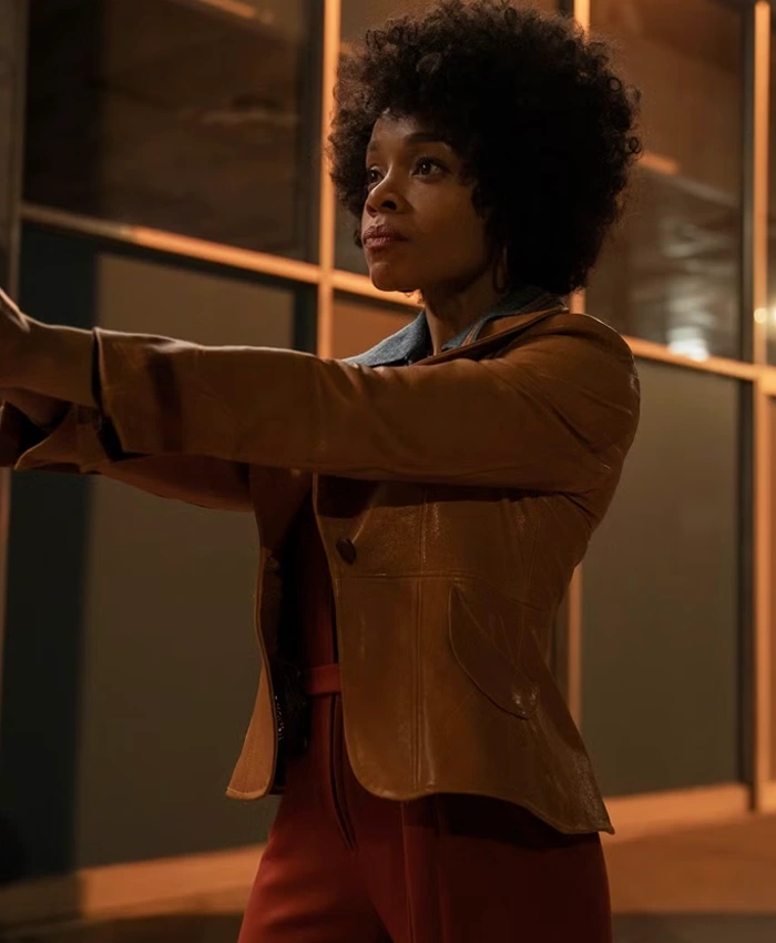 Duster S01 Rachel Hilson Brown Blazer webp Duster S01 Rachel Hilson Brown Blazer webp