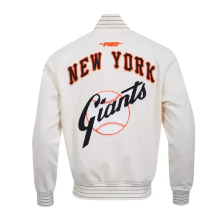 Eggshell San Francisco Giants Logo Game Day Double Knit Full Snap Jacket