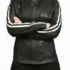 Elisa Snap Moto Womens Leather Jacket jpg