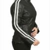 Elisa Snap Womens Moto Black Leather Jacket jpg