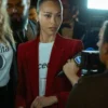 Emilia Perez 2024 Zoe Saldana Red Velvet Blazer front
