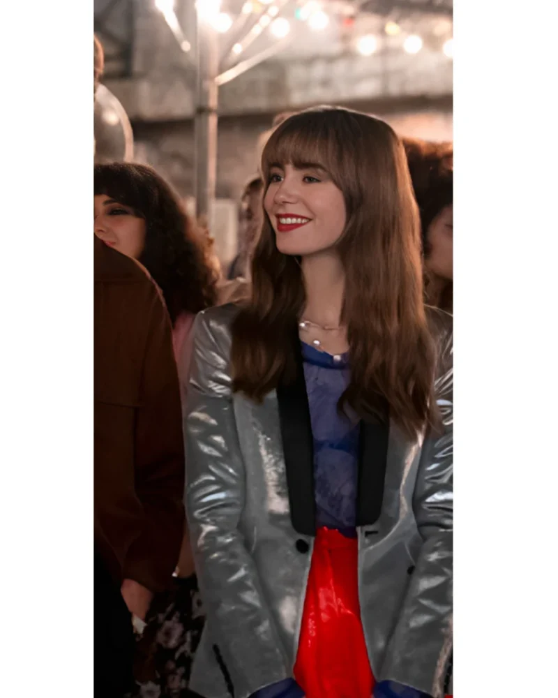 Emily In Paris S03 Lily Collins Silver Blazer On Sale webp