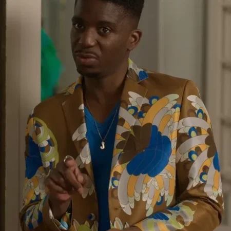 Emily In Paris S03 Samuel Arnold Brown Floral Print Suit On Sale webp