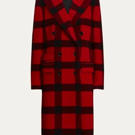 Emily In Paris S04 Lily Collins Plaid Wool Twill Coat On Sale webp