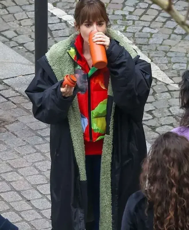 Emily in Paris Emily Cooper Black Trench Coat.webp