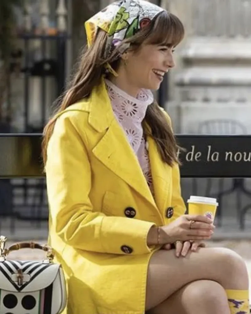 Emily in Paris S03 Emily Cooper Yellow Coat webp