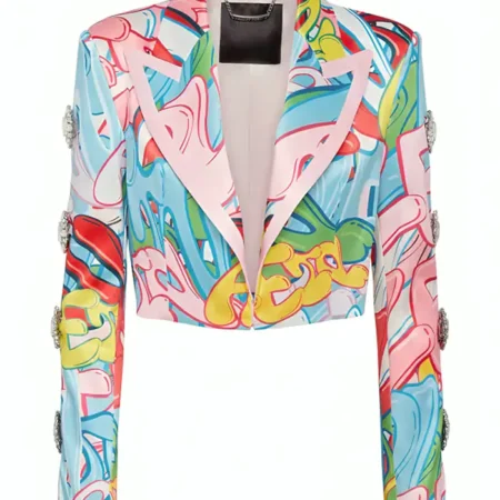 Emily in Paris S04 Ashley Park Graffiti Spencer Jacket webp