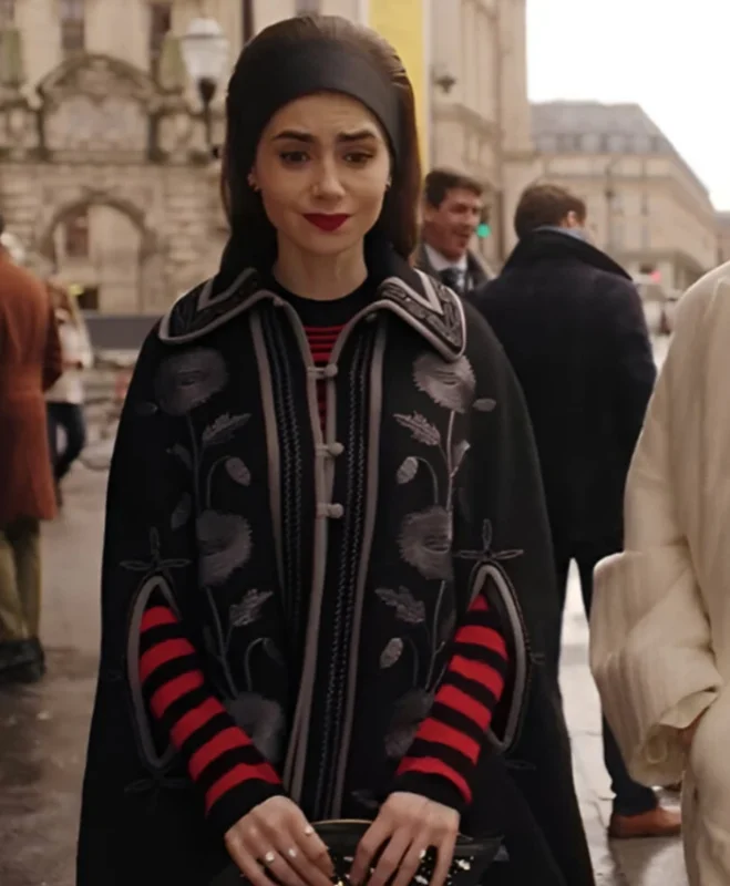 Emily in Paris S04 Floral Cape Coat Stand Up.webp