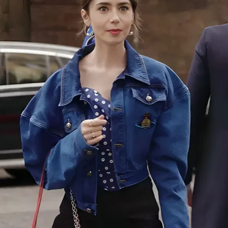 Emily in Paris S04 Lily Collins Denim Cropped Jacket On Sale webp