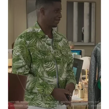 Emily in Paris S2 E10 Julien Printed Green Jacket webp