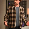 Found S02 Brett Dalton Brown Shearling Checked Jacket