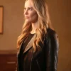 Found S02 Danielle Savre Black Leather Jacket Side