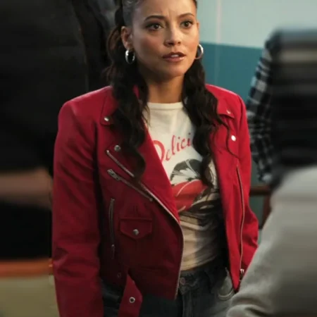 Found S02 Gabrielle Walsh Red Leather Jacket