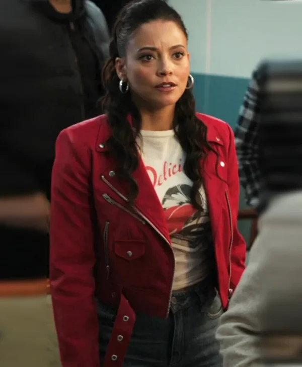 Found S02 Gabrielle Walsh Red Leather Jacket