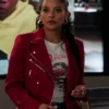 Found S02 Gabrielle Walsh Red Leather Jacket Front