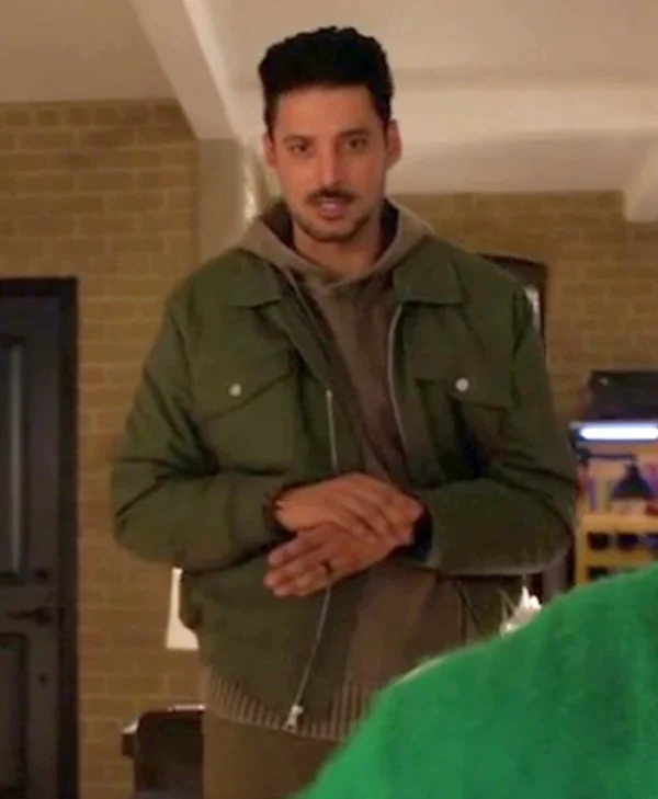 Found S02 Karan Oberoi Green Bomber Jacket Front
