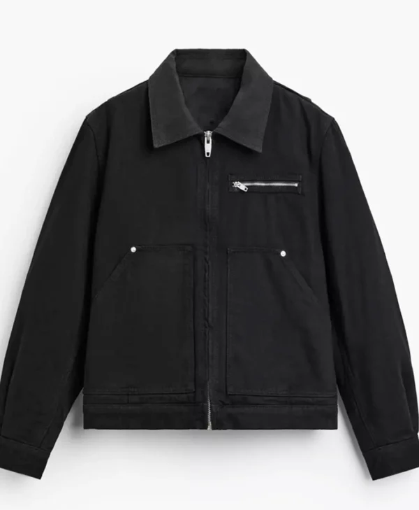Found S02 Parker Queenan Black Denim Jacket Front