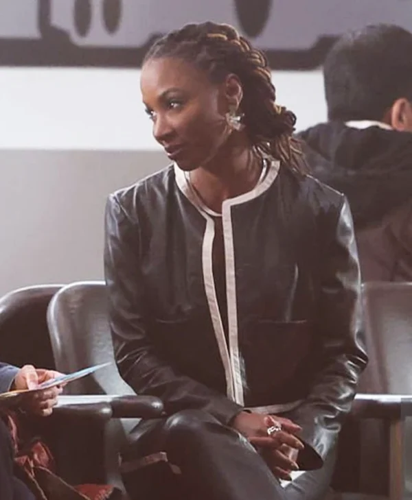 Found S02 Shanola Hampton Black Leather Jacket Side