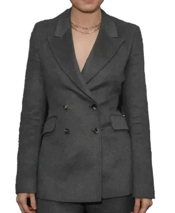 Fran 2024 Sometimes I Think About Dying Grey Blazer Front Fran 2024 Sometimes I Think About Dying Grey Blazer Front
