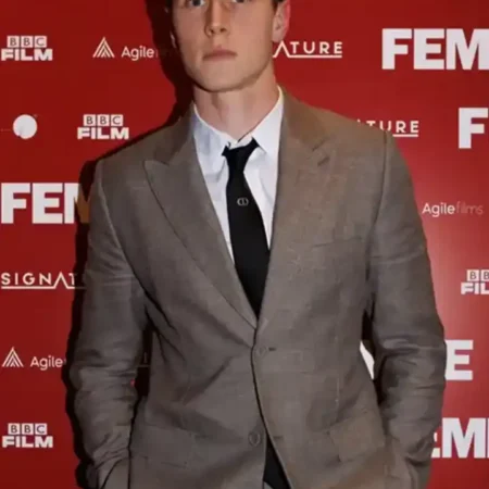 George MacKay Femme 2024 Premier Grey Blazer webp