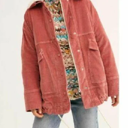 Ginny and Georgia Padma Corduroy Maroon Jacket webp