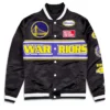 Golden State Warriors Rally Drive 2024 Satin Varsity Jacket webp