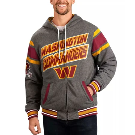 Gray Washington Commanders Extreme Hoodie webp