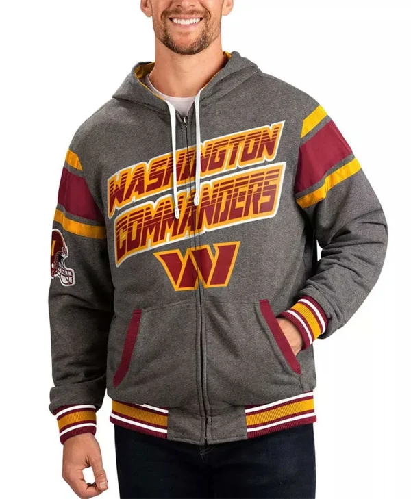 Gray Washington Commanders Extreme Hoodie webp