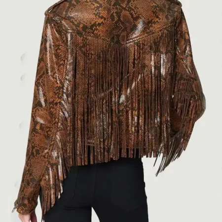 Hannah Snake Leather Jacket Back webp