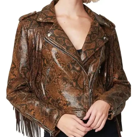 Hannah Snake Leather Jacket Main webp