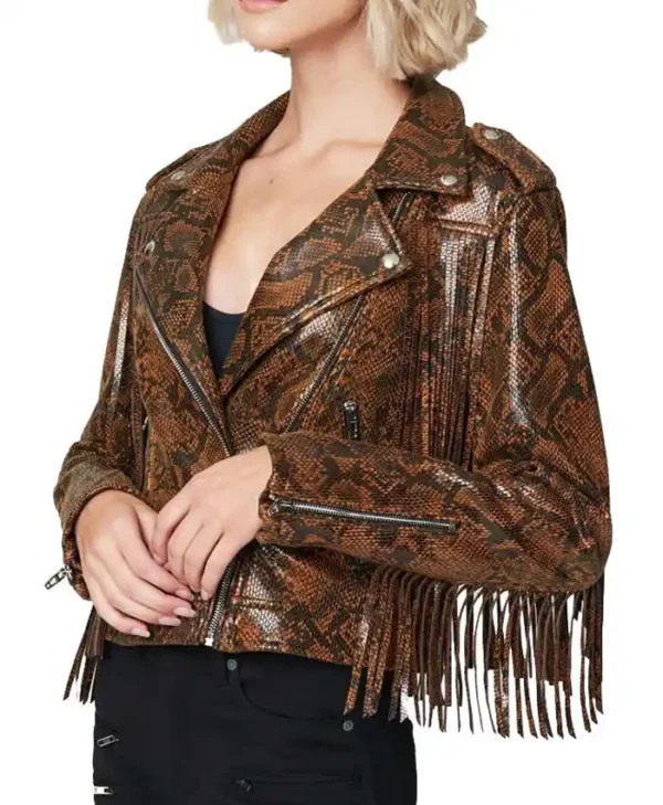 Hannah Snake Leather Jacket Side webp