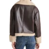 Harper Brown Aviator Jacket Womens Back webp