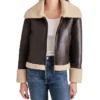 Harper Brown Aviator Jacket Womens Main webp